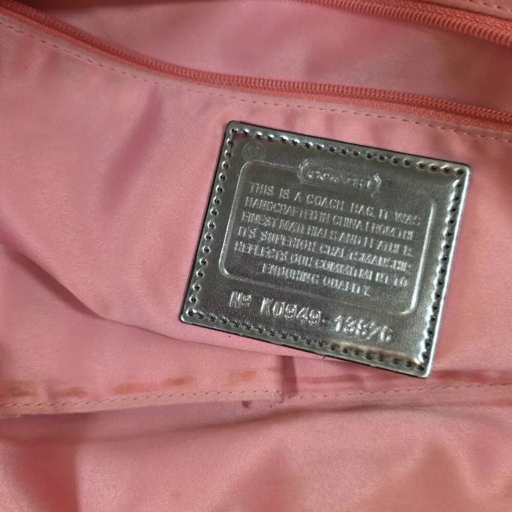 Coach Hot Pink Op Art C Signature Tote Bag and Wallet